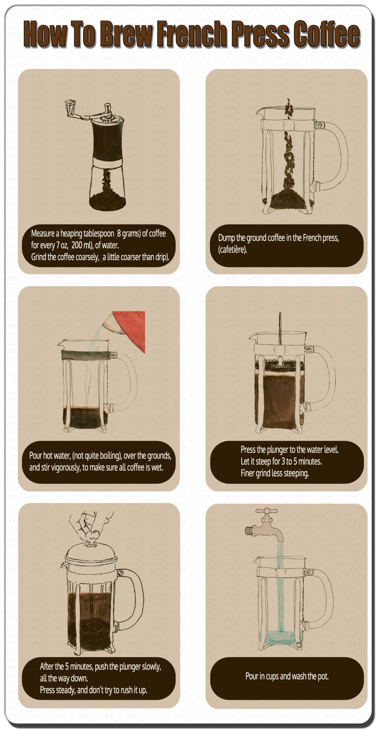 How To Brew French Press [Infographic]