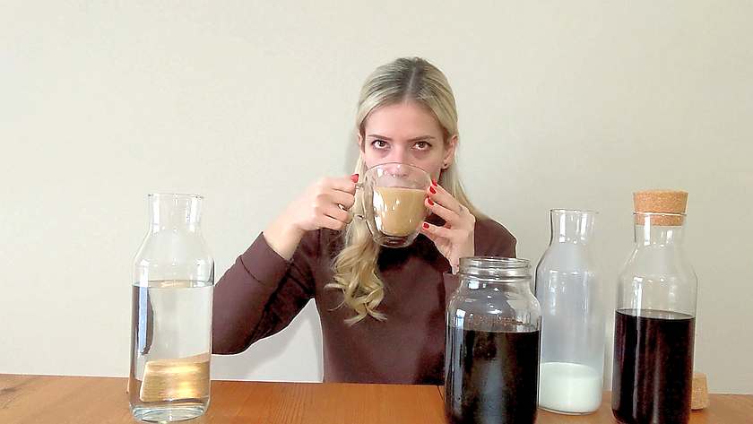 girl drinking cold brew coffee